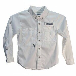 NWOT | Columbia Boys Long Sleeve Fishing Button Up Shirt White Omni-Shade | XXS
